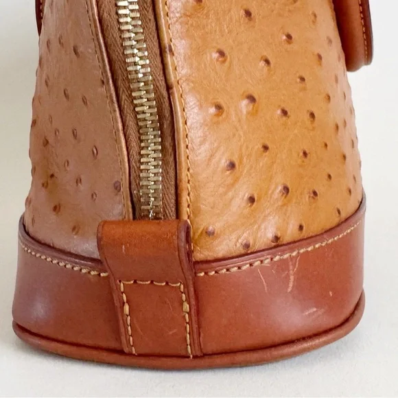 Dooney & Bourke Ostrich Zip Zip Satchel Bag Shoulder Crossbody Leather Old Money - Picture 6 of 16
